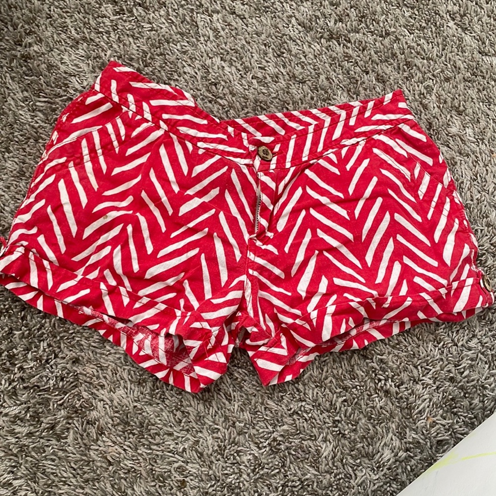 Red and white shorts